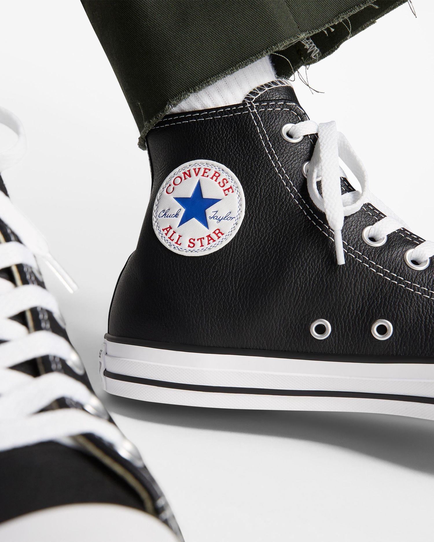 Chuck Taylor All Star Leather High Top Black Mono Converse Australia
